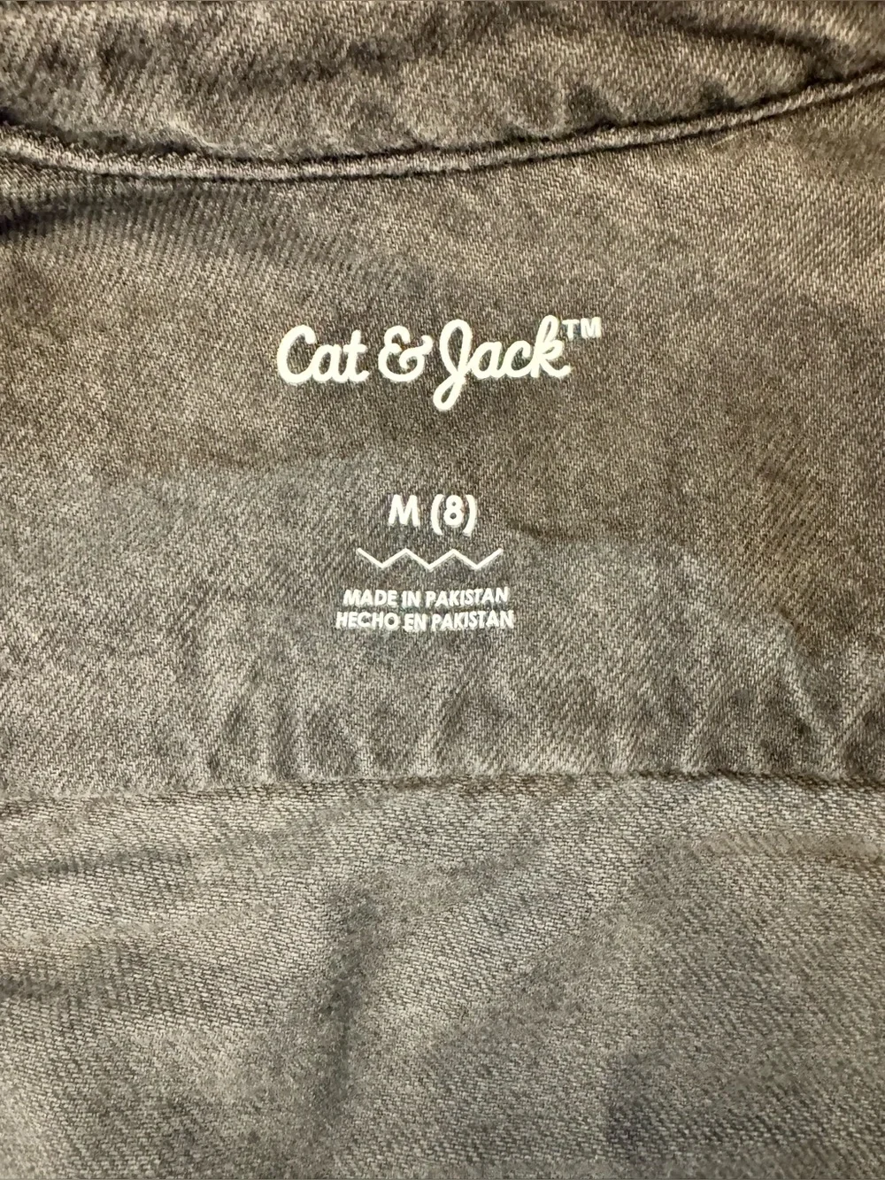 Cat & Jack Black Girls' Denim Trucker Jacket girls size 8